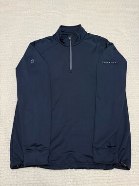 Dunning Golf men’s quarterzip, navy. Large.